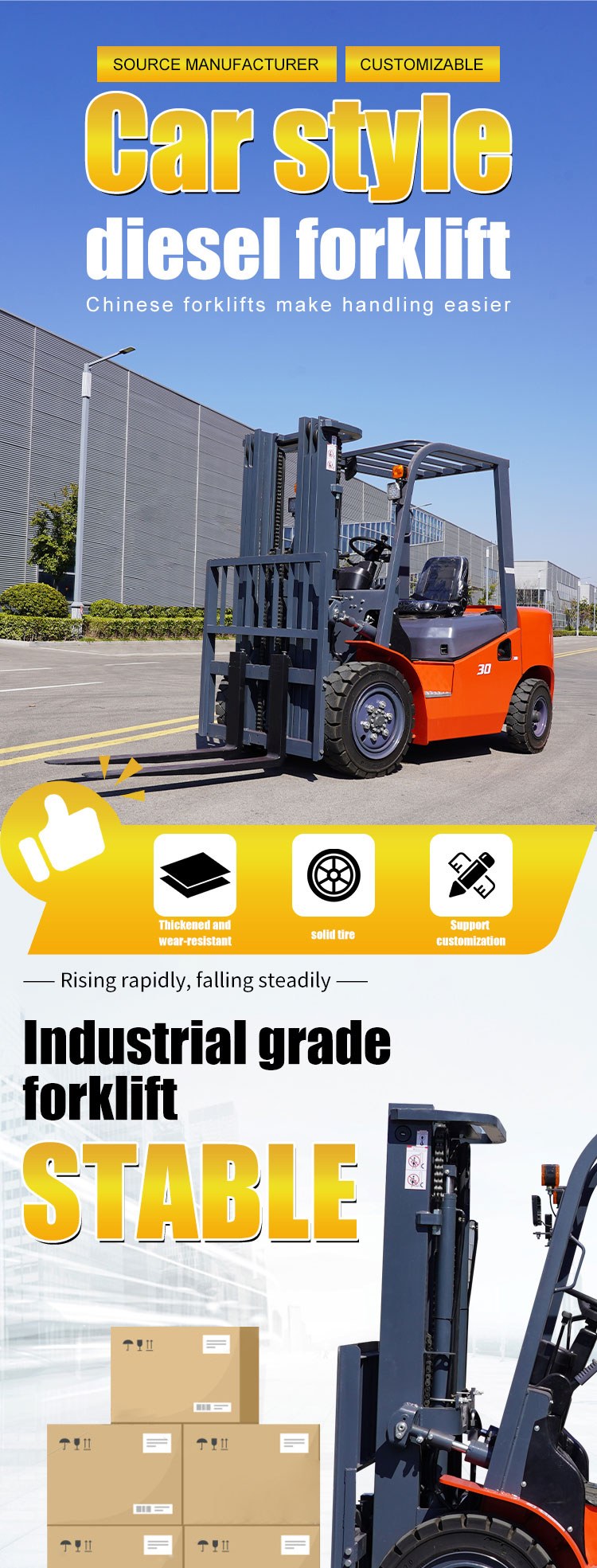 3.0T Diesel Forklift truck for sale