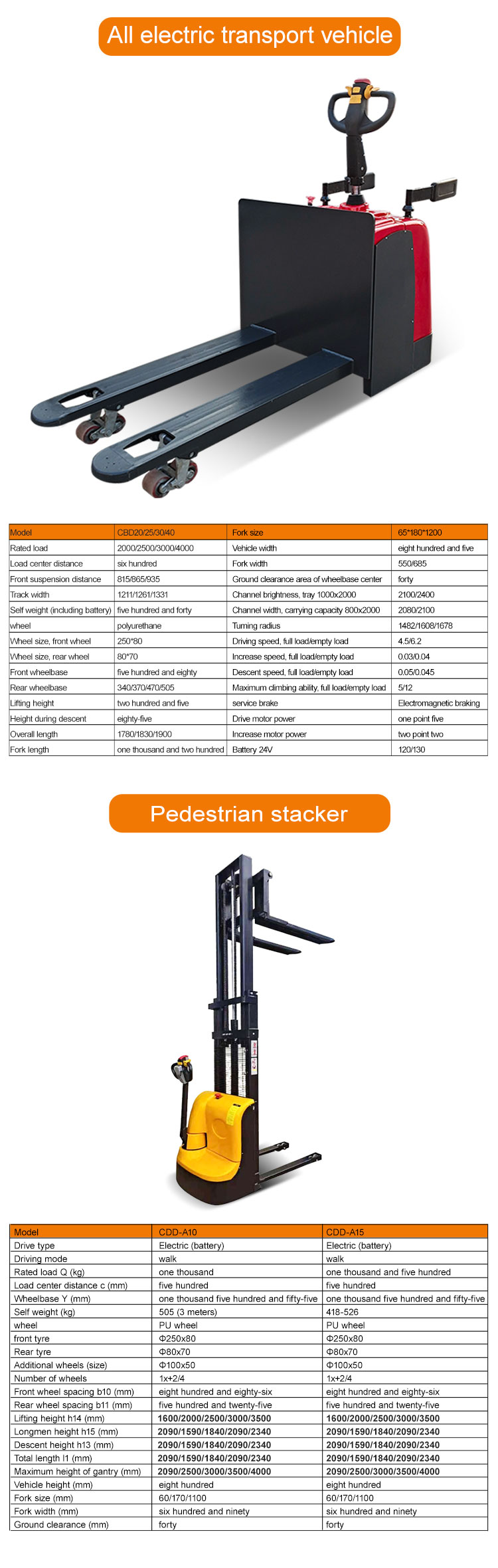 0.5 Ton Electric Stackers