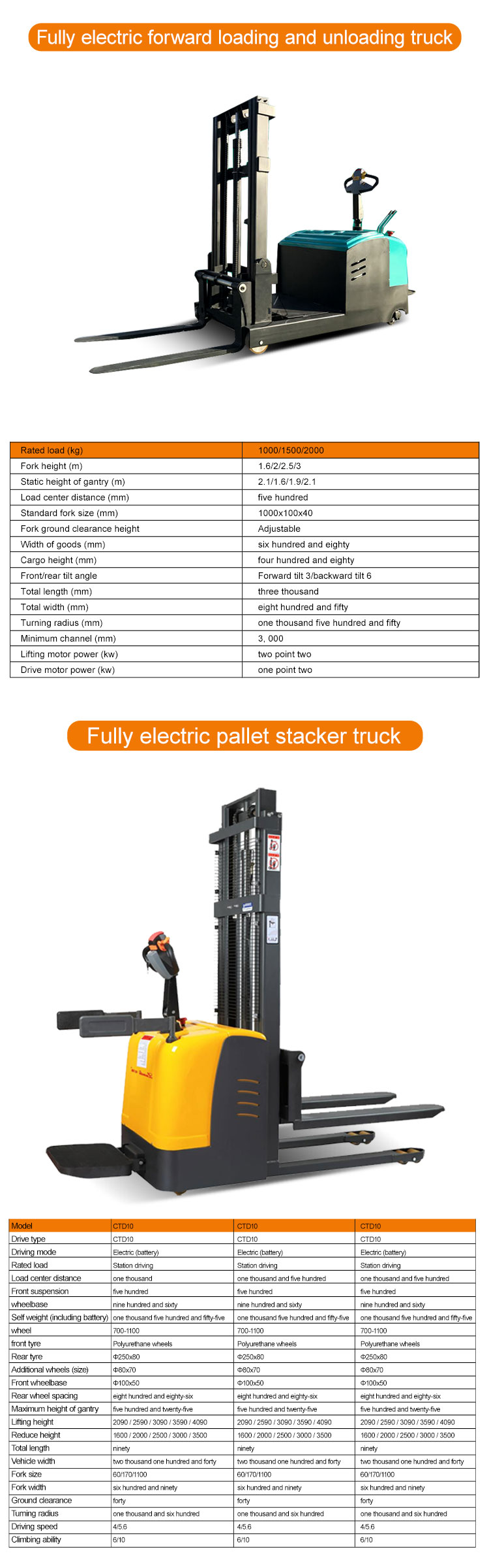 0.5 Ton Electric Stackers