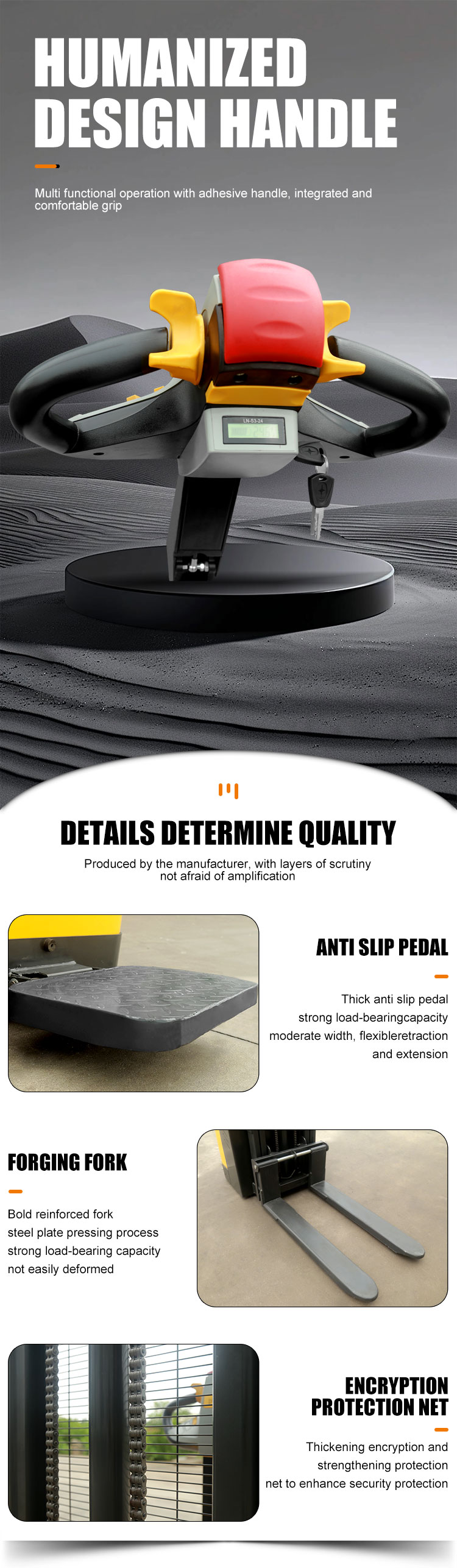 Carga nominal de empilhadores elétricos (kg) 1000/1500/2000