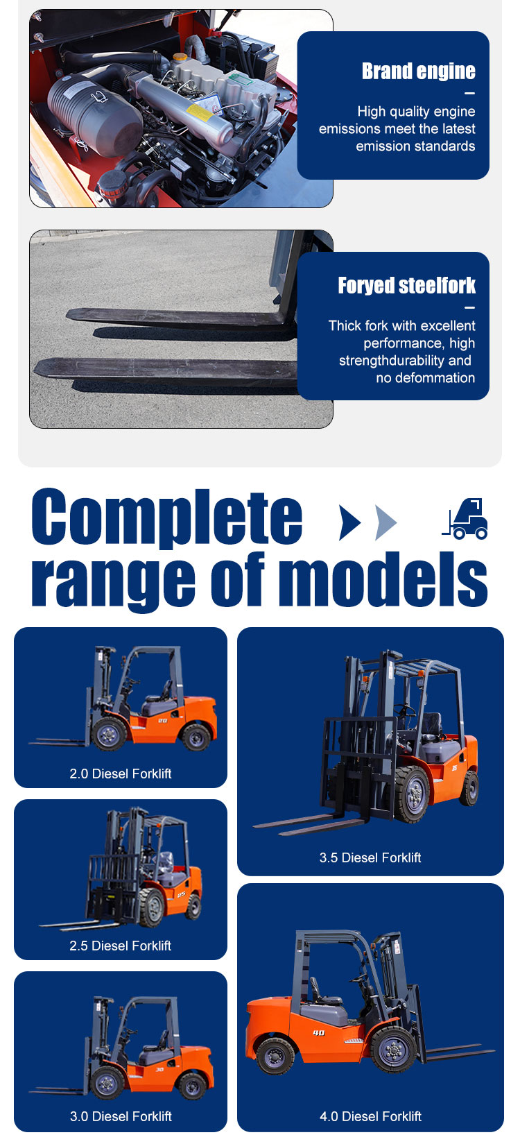 4.0T Diesel Forklift truck for sale