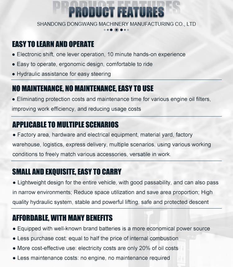 1.0Ton Electric Forklif with Battery
