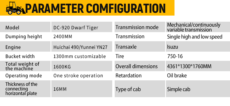 2.0 Ton Four-Wheel-Drive Agricultural Loader Model 920